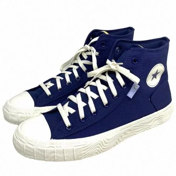 Converse Chuck Taylor High Canvas Navy White Sneakers A04529C Custom Men's Skate - Picture 2 of 10